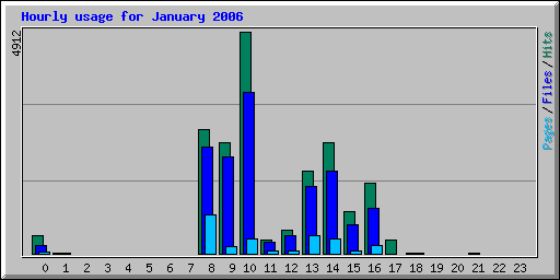 Hourly usage for January 2006